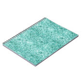 Girly Mint Glitzer Confetti Notizblock (Linke Seite)