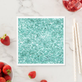 Girly Mint Glitzer Confetti Serviette
