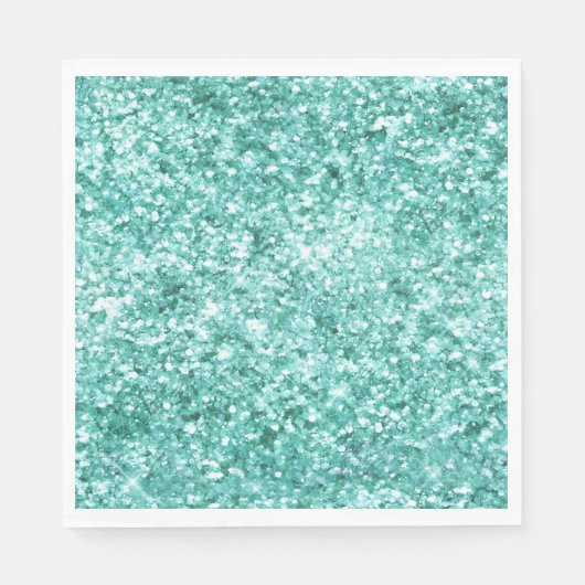 Girly Mint Glitzer Confetti Serviette (Vorderseite)