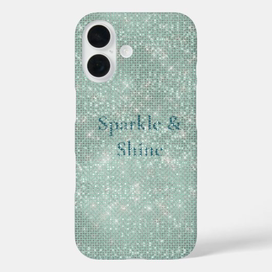 Girly Mint Glitzy Sparkle Case-Mate iPhone Hülle (Rückseite)