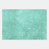Girly Mint Glitzy Sparkle Geschenkpapier Set (Vorderseite 3)