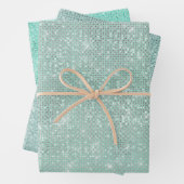 Girly Mint Glitzy Sparkle Geschenkpapier Set (Beispiel)