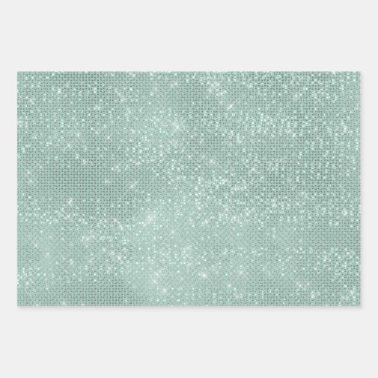 Girly Mint Glitzy Sparkle Geschenkpapier Set (Vorderseite)