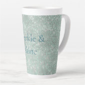 Girly Mint Glitzy Sparkle Milchtasse (Rechte Ecke)
