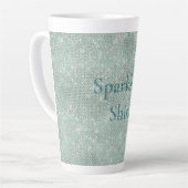 Girly Mint Glitzy Sparkle Milchtasse (Linke Ecke)