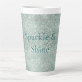 Girly Mint Glitzy Sparkle Milchtasse (Vorderseite)