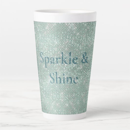 Girly Mint Glitzy Sparkle Milchtasse (Vorderseite)