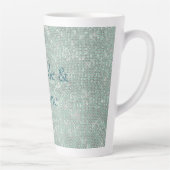 Girly Mint Glitzy Sparkle Milchtasse (Rechts)