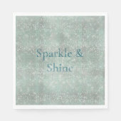 Girly Mint Glitzy Sparkle Serviette (Vorderseite)