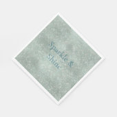 Girly Mint Glitzy Sparkle Serviette (Ecke)