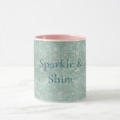 Girly Mint Glitzy Sparkle Tasse (Zentrum)