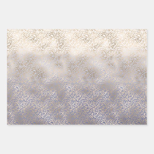 Girly Mint Gold Ombre Leopard Print Geschenkpapier Set (Vorderseite 3)