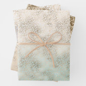 Girly Mint Gold Ombre Leopard Print Geschenkpapier Set (Beispiel)