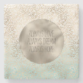 Girly Mint Gold Ombre Leopard Print Steinuntersetzer (Vorderseite)