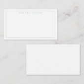 Girly Mint Green Berufliche formale dünne Grenze Mitteilungskarte (Vorne/Hinten)