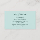 Girly Mint Green Lace Pattern Feminine Ribbon Visitenkarte (Rückseite)