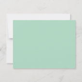 Girly Mint Green Moderne Elegante Klassik Minimali Mitteilungskarte (Rückseite)