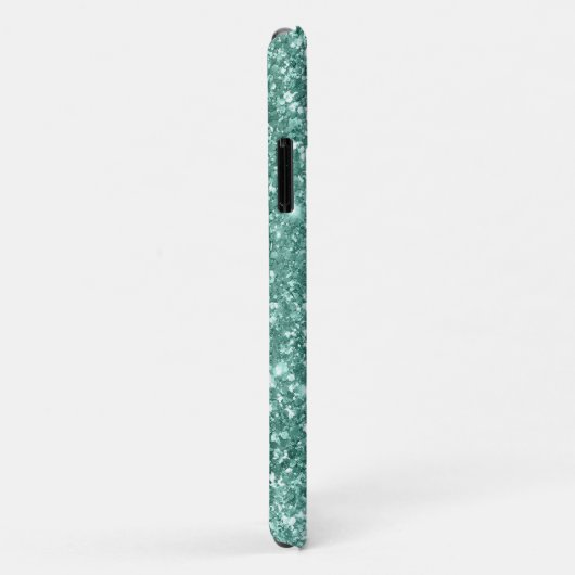 Girly Mint Green Turquoise Emerald & Silver Case-Mate iPhone Hülle (Hinten/Rechts)
