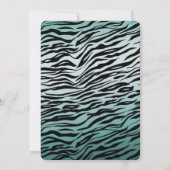 Girly Mint Ombre Black Zebra Print Einladung (Rückseite)