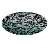 Girly Mint Ombre Black Zebra Print Schneidebrett (Ecke)