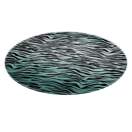 Girly Mint Ombre Black Zebra Print Schneidebrett (Ecke)