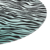 Girly Mint Ombre Black Zebra Print Schneidebrett (Ecke)