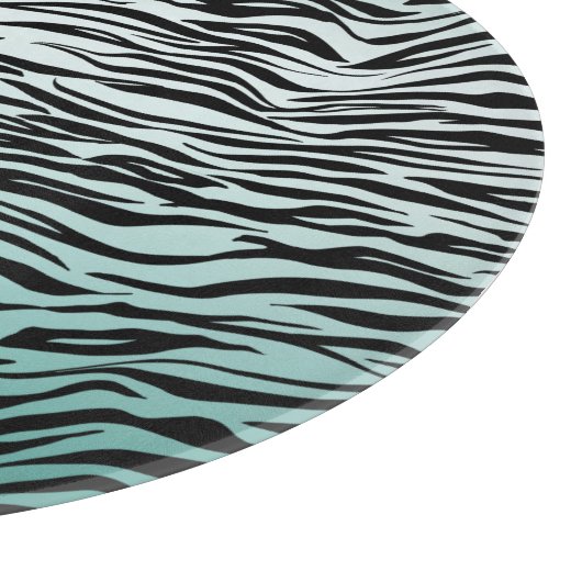 Girly Mint Ombre Black Zebra Print Schneidebrett (Ecke)