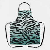 Girly Mint Ombre Black Zebra Print Schürze (Vorderseite)