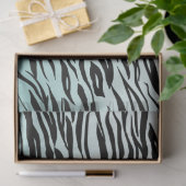 Girly Mint Ombre Black Zebra Print Seidenpapier (Geschenk)