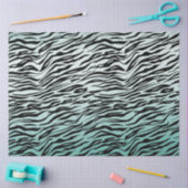 Girly Mint Ombre Black Zebra Print Seidenpapier (Basteln)