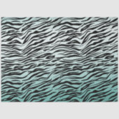 Girly Mint Ombre Black Zebra Print Seidenpapier (Vorderseite)