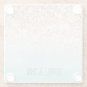 Girly Mint Ombre Glam Pink Glitzer Glasuntersetzer (Rückseite)