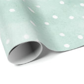Girly Mint Weiße Punkte Geburtstag Geschenkpapier (Rolleneckpunkt)