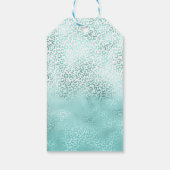 Girly Mint White Glam Leopard Print Geschenkanhänger (Rückseite)