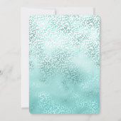 Girly Mint White Glam Ombre Leopard Print Einladung (Rückseite)
