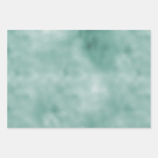 Girly Mint White Glam Ombre Leopard Print Geschenkpapier Set (Vorderseite 3)