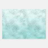 Girly Mint White Glam Ombre Leopard Print Geschenkpapier Set (Vorderseite 2)
