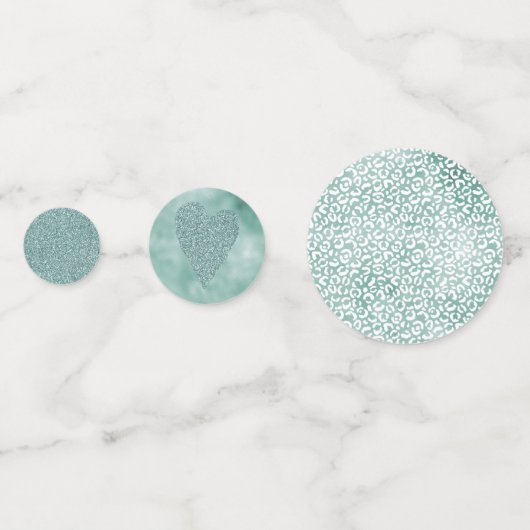 Girly Mint White Leopard Print Konfetti (Vorderseiten)