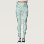 Girly Mint White Leopard Print Leggings (Vorderseite)
