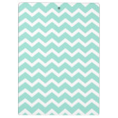 Girly Mint Zickzack Gray Monogram Klemmbrett (Rückseite)