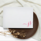 Girly Mit Monogramm Calligraphy Bright Pink Mitteilungskarte