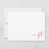 Girly Mit Monogramm Calligraphy Bright Pink Mitteilungskarte (Vorderseite)