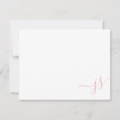 Girly Mit Monogramm Calligraphy Pink Mitteilungskarte (Vorderseite)