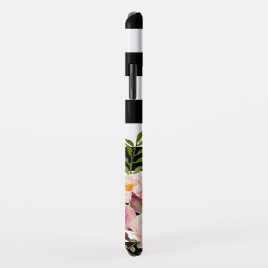 Girly mit Monogramm GoldSchwarz-weiße mit Case-Mate iPhone Hülle (Hinten/Rechts)