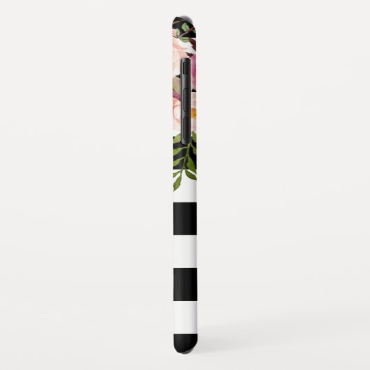 Girly mit Monogramm GoldSchwarz-weiße mit Case-Mate iPhone Hülle (Hinten/Links)