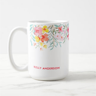 Girly Mit Monogramm Tropical Watercolor Kaffeetasse