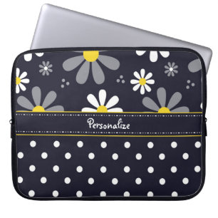Girly Mod-Gänseblümchen und Polka-Punkte mit Nam Laptopschutzhülle