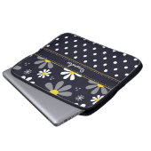 Girly Mod-Gänseblümchen und Polka-Punkte mit Namen Laptopschutzhülle (Vorne Knopf)