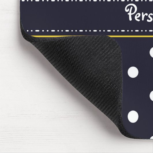 Girly Mod-Gänseblümchen und Polka-Punkte mit Namen Mousepad (Ecke)