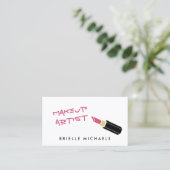Girly Mod Pink Lipstick Makeup Artist Visitenkarte (Stehend Vorderseite)